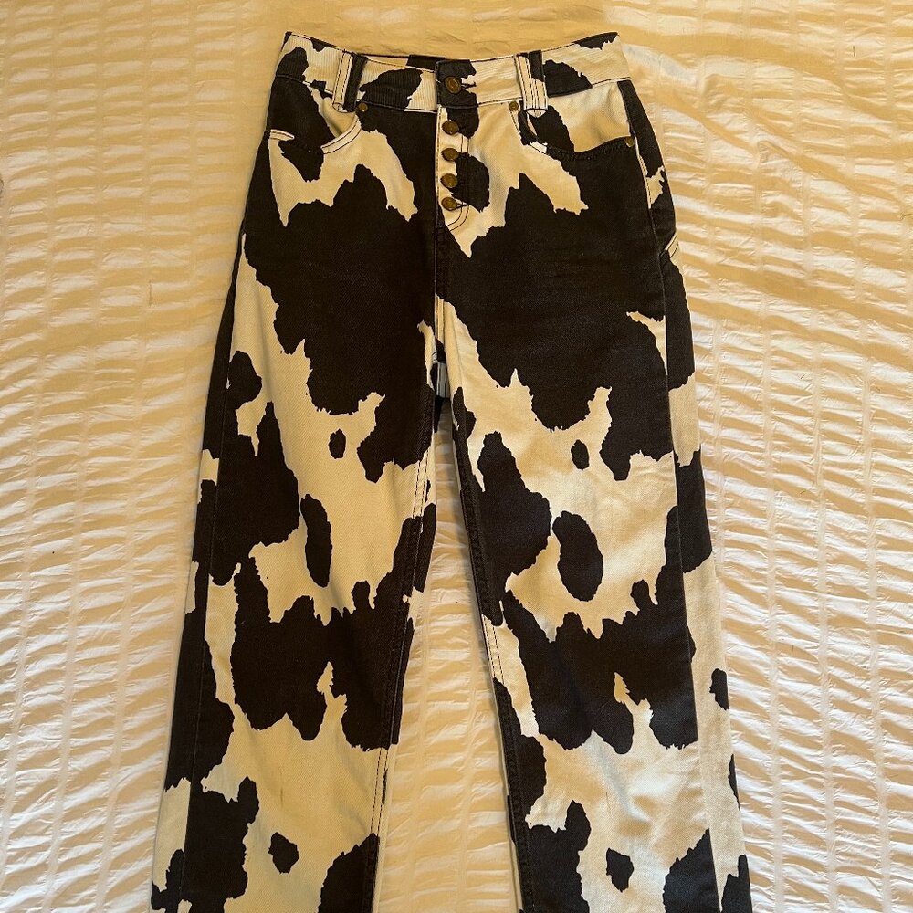House of Sunny Cowprint Jeans